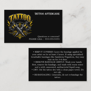Tattoo-Nachbehandlungsanweisungen Visitenkarte