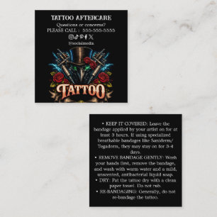 Tattoo-Nachbehandlungsanweisungen Visitenkarte