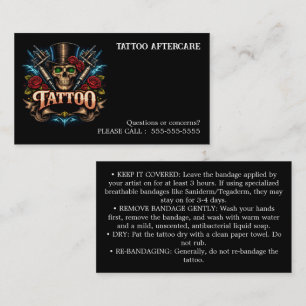 Tattoo-Nachbehandlungsanweisungen Visitenkarte