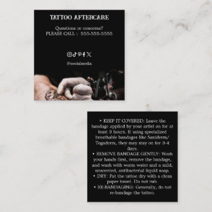 Tattoo-Nachpflege-Anweisungen Visitenkarte
