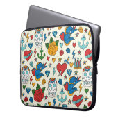 Tattoo nahtlos Muster. Laptopschutzhülle (Vorderseite Links)