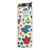 Tattoo nahtlos Muster. Thermosbecher (Nach links gedreht)