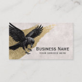 Tattoo Old Black Crow Gold Pinselstriche Vintag Visitenkarte (Vorderseite)