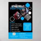 Tattoo Parlor Poster - Custom Black Blue (Vorne)