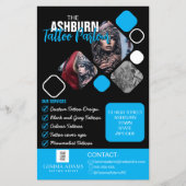 Tattoo Parlor Poster - Custom Black Blue Flyer (Vorne)