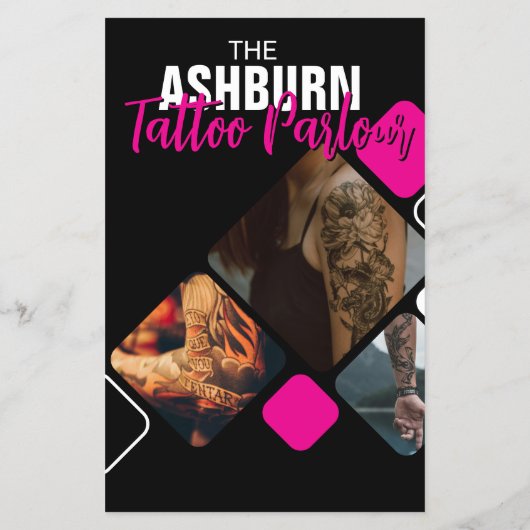 Tattoo Parlor Poster - Custom Black roink Flyer (Hinten)