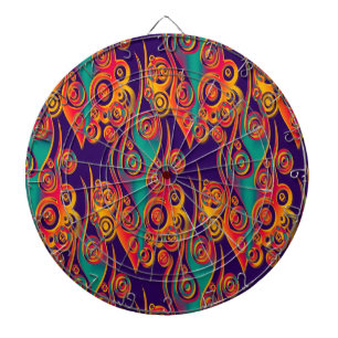 Tattoo Pattern Art - Flammen & Kreise Dartscheibe