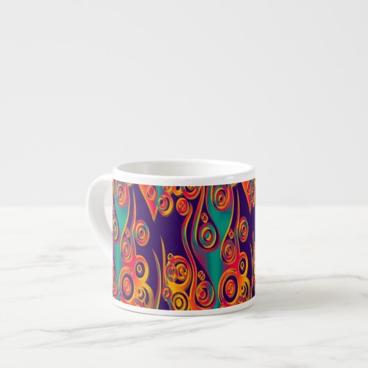Tattoo Pattern Art - Flammen & Kreise Espressotasse (Vorderseite Links)