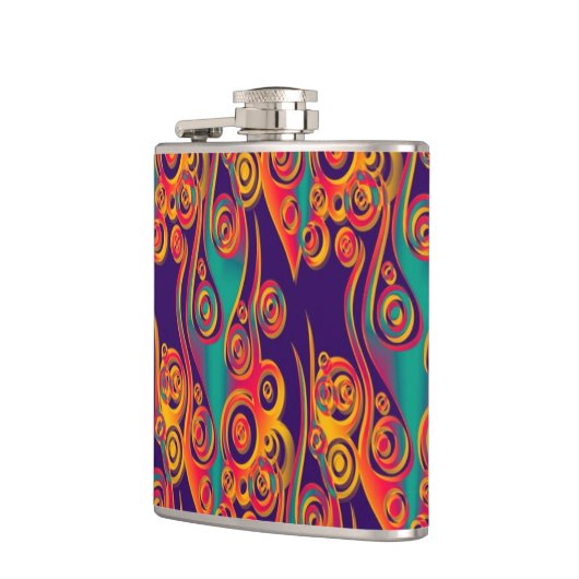 Tattoo Pattern Art - Flammen & Kreise Flachmann (Links)