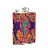 Tattoo Pattern Art - Flammen & Kreise Flachmann (Rechts)