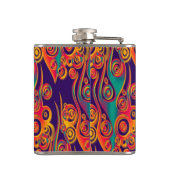 Tattoo Pattern Art - Flammen & Kreise Flachmann (Rückseite)