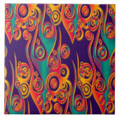 Tattoo Pattern Art - Flammen & Kreise Fliese (Vorderseite)