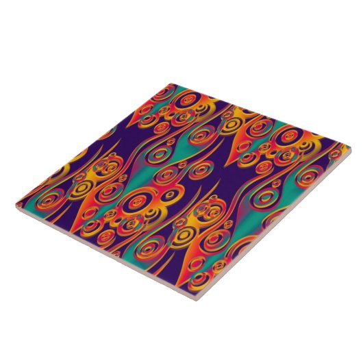 Tattoo Pattern Art - Flammen & Kreise Fliese (Seite)