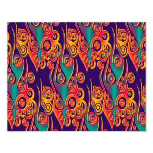 Tattoo Pattern Art - Flammen & Kreise Fotodruck (Vorne)
