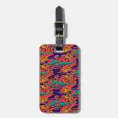 Tattoo Pattern Art - Flammen & Kreise Gepäckanhänger (Vorderseite vertikal)