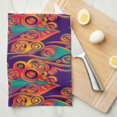 Tattoo Pattern Art - Flammen & Kreise Handtuch (Viertel Falte)