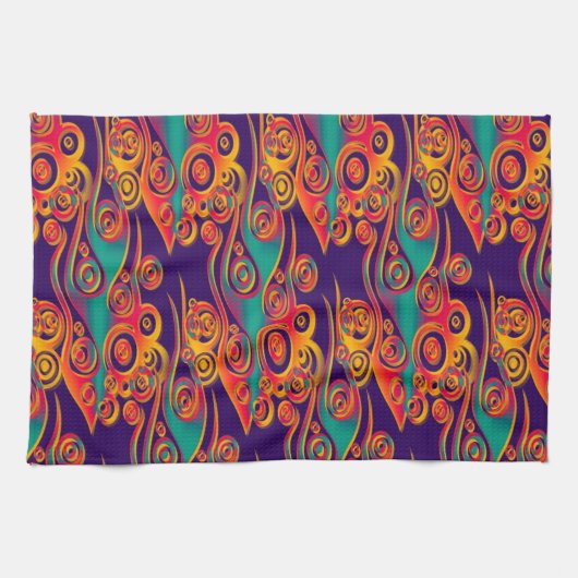 Tattoo Pattern Art - Flammen & Kreise Handtuch (Horizontal)