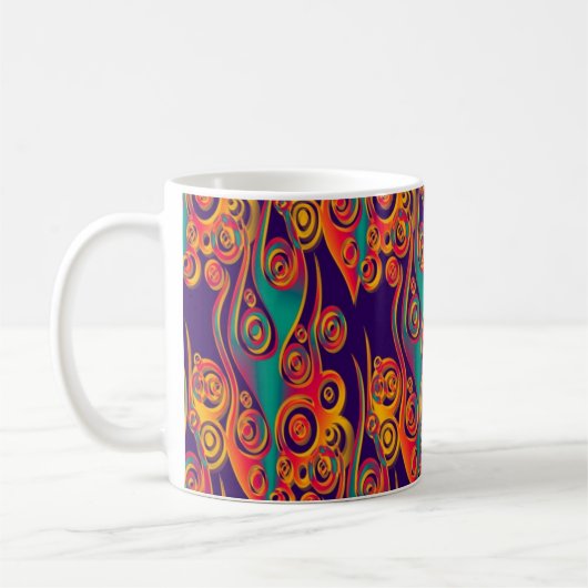 Tattoo Pattern Art - Flammen & Kreise Kaffeetasse (Links)