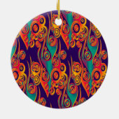 Tattoo Pattern Art - Flammen & Kreise Keramik Ornament (Hinten)