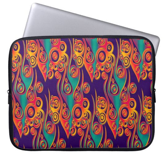 Tattoo Pattern Art - Flammen & Kreise Laptopschutzhülle (Vorderseite)