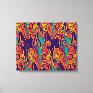 Tattoo Pattern Art - Flammen & Kreise Leinwanddruck