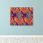 Tattoo Pattern Art - Flammen & Kreise Leinwanddruck (Insitu (Holzboden))