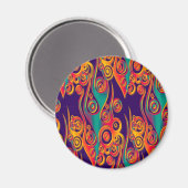 Tattoo Pattern Art - Flammen & Kreise Magnet (Vorderseite/Rückseite)