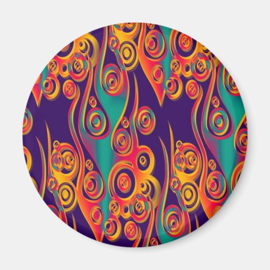Tattoo Pattern Art - Flammen & Kreise Magnet (Vorne)