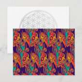 Tattoo Pattern Art - Flammen & Kreise Postkarte (Vorne/Hinten)
