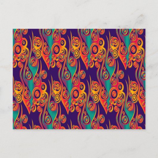 Tattoo Pattern Art - Flammen & Kreise Postkarte (Vorderseite)