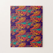 Tattoo Pattern Art - Flammen & Kreise Puzzle (Vertikal)