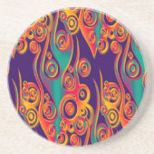 Tattoo Pattern Art - Flammen & Kreise Sandstein Untersetzer (Vorne)