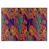 Tattoo Pattern Art - Flammen & Kreise Schneidebrett (Vorderseite)