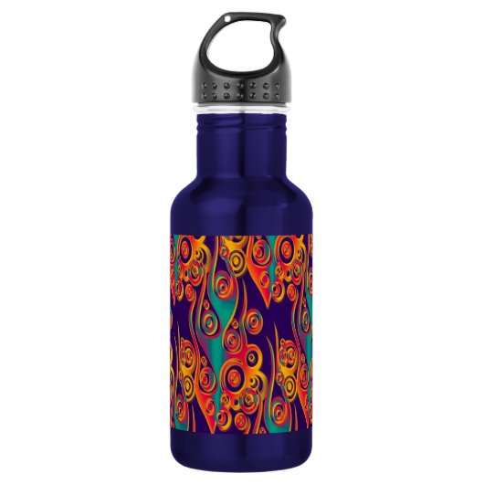 Tattoo Pattern Art - Flammen & Kreise Trinkflasche (Vorderseite)