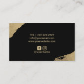 Tattoo & Piercing Black Crow Gold Brush Stroke Visitenkarte (Rückseite)