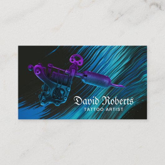 Tattoo & Piercing Shop Modern Tattoo Gun Visitenkarte (Vorderseite)
