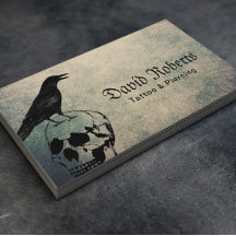 Tattoo & Piercing Vintag Crow & Skull