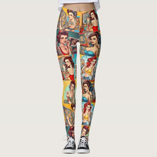 Tattoo Pinup Leggings - Cool (Vorderseite)