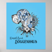 Tattoo Poster "Great dane" Head Illustration (Vorne)