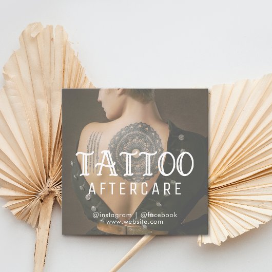 Tattoo Professional Photo Aftercare Instructions Quadratische Visitenkarte