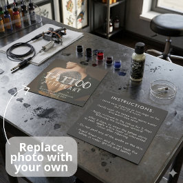 Tattoo-Profi-Foto-Nachbehandlungsanleitung Quadratische Visitenkarte