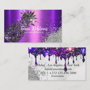 TATTOO Removal Glitzer Sparkling Business Card Visitenkarte