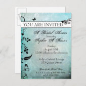 Tattoo Rose and Fluers Bridal Dusche Einladung (Vorne/Hinten)