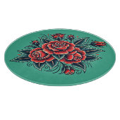 Tattoo Rose Rote Rose Blume Kunst Schneidebrett (Ecke)