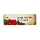 Tattoo Rose Wedding Address Label (Vorne)