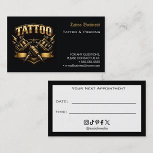 Tattoo-Salon-Termin-Erinnerung Visitenkarte