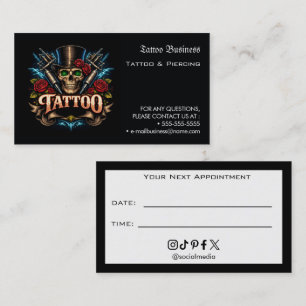 Tattoo-Salon-Termin-Erinnerung Visitenkarte