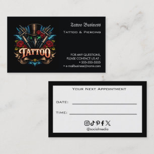 Tattoo-Salon-Termin-Erinnerung Visitenkarte