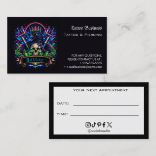Tattoo-Salon-Termin-Erinnerung Visitenkarte