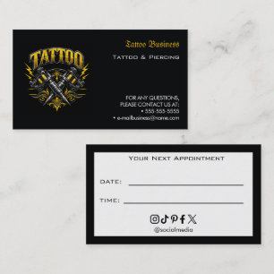 Tattoo-Salon-Termin-Erinnerung Visitenkarte
